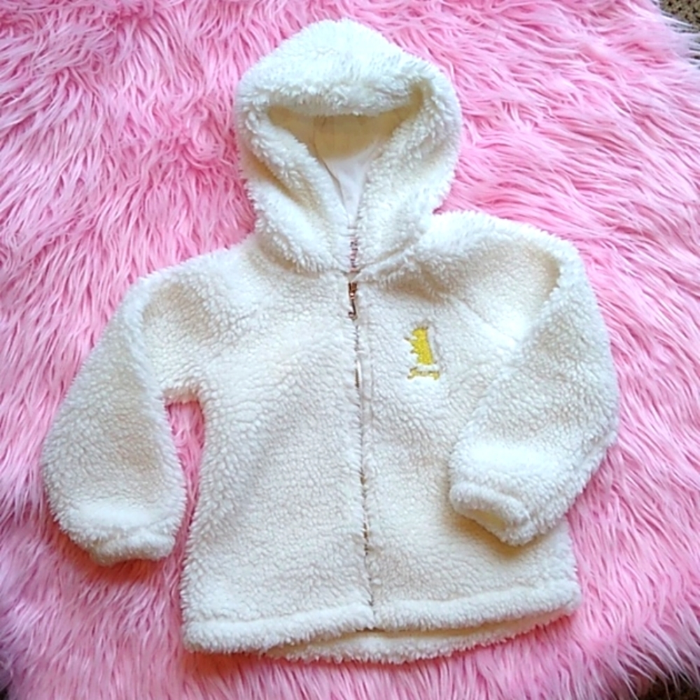 ❤️Juicy Couture Faux Fur Hooded Jacket. White with Gold. Sz 3T - Picture 1 of 7